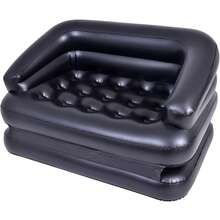 5-In-1 Inflatable Air Sofa Bed Multi-Function Double Air Bed Foldable Couch Lounge Chair Portable - Blue - View 4