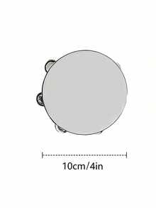 1pc Handheld Wooden Rattle Drum, Rhythmic Percussion Instrument, Single Row Metal Bells, Music Rattle Drum, Suitable For Parties And Karaoke (Drum Sticks Not Included) - Wood Color - View 16