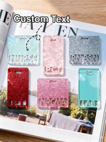 1pc Customized Badge Clip, Customizable Badge Clip, Nurse Badge Clip, Registered Nurse Badge Clip, Medical Staff Badge Tag, Healthcare Badge Clip, Nurse Badge Tag, X-Ray Film Clip, Badge Holder, Graduation Gift, Input Your Title On The Cute Acrylic Glitter Badge Clip - Custom Letter Badge Scroll - View 3