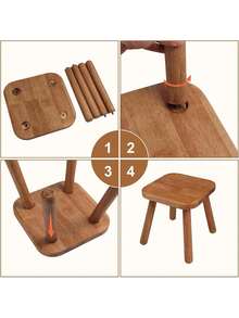 1个方形木凳，采用现代胡桃木色和斯堪的纳维亚自然木色调，适用于家庭办公室、卧室、客厅、厨房、浴室和玄关。 - 彩色 - 查看 9