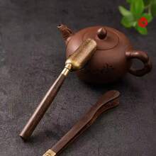 1pc/2pcs, Vintage Chinese Style Long Handle Copper Alloy Tea Spoon Tea Tongs, Bronze Color Tea Scoop, Tea Spoon, Tea Leaf Spoon, Kung Fu Tea Set, Tea Set Accessories, Essential Home Tea Spoon, Halloween Christmas Gift For Tea Lovers - View 3