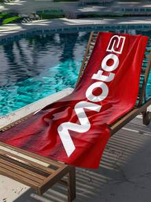 1pc Motorcycle Racing Pattern Beach Towel - A Quick-Drying Microfiber Towel Perfect For The Beach, Beach Vacations, Swimming, Camping, And Summer-Themed Parties. This Versatile Towel Is Ideal For Both Indoor And Outdoor Sports, Making It The Perfect Holiday Gift. - Red 2 - View 2