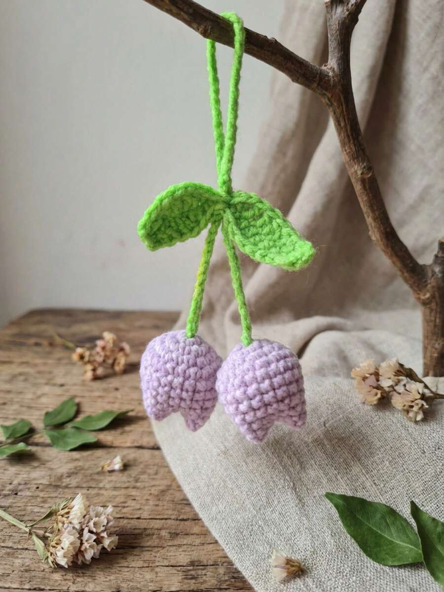 Llavero de Tela Hecho a Mano Artesanal Suave Resistente Diseño Único Grande Colgante de Tulipanes - Multicolor - Ver 1