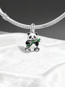 1件简约独特925纯银春花兔吊坠，DIY项链精致首饰，男女皆宜 - 集合 - 查看 7