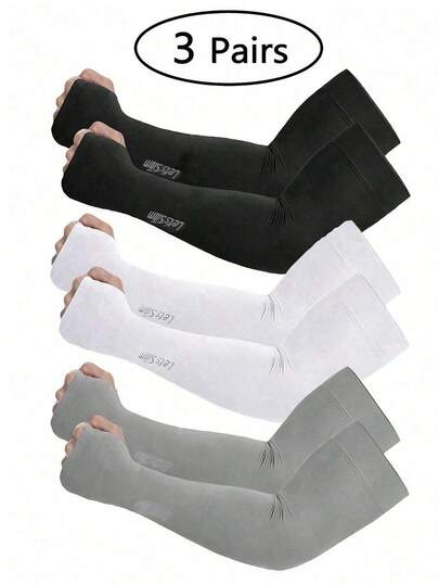 3 đôi ống tay áo, ống tay nén thể thao dành cho nữ, ống tay chống nắng tia UV cho thanh thiếu niên và học sinh sử dụng trong các hoạt động thể thao.