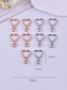 10pcs/Lot Metal Heart Lobster Clasps Hooks Keyring Rotating Keychain Buckle For DIY Jewelry Making Key Ring Chain Accessories - Heart-shaped Keychain - View 4