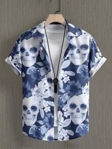 Blue Tropical Floral Design Symbolizing Relaxation Freedom And Coastal Adventure 3D Printed Hawaiian Beach Short Sleeve Shirt For Men Casual Summer Top Fashion Wear - 白色 - 查看 4