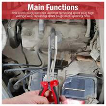 1PC Car Spark Plug Wire Removal Pliers Tool High Voltage Cylinder Cable Removal Clamp Tool Spark Plug Boot Removal Tool - Red - View 7