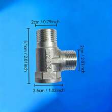 Bộ chuyển đổi khớp nối chữ T giảm ren 1/2" 3/4" BSP ren trong/ren ngoài, bằng thép không gỉ 304. - Phổ biến ở châu Âu và Mỹ - Xem 7