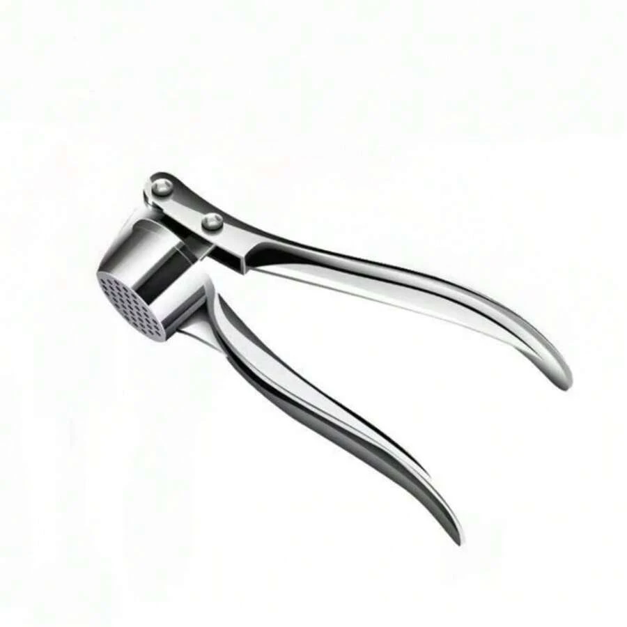 Small Stainless Steel Garlic Press - Practical Kitchen Tool For Garlic And Spices | Model ME-10511 - Silver - View 1