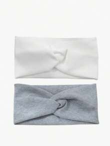3pcs Knitted Elastic Criss-Cross Headbands - Multicolor - View 5