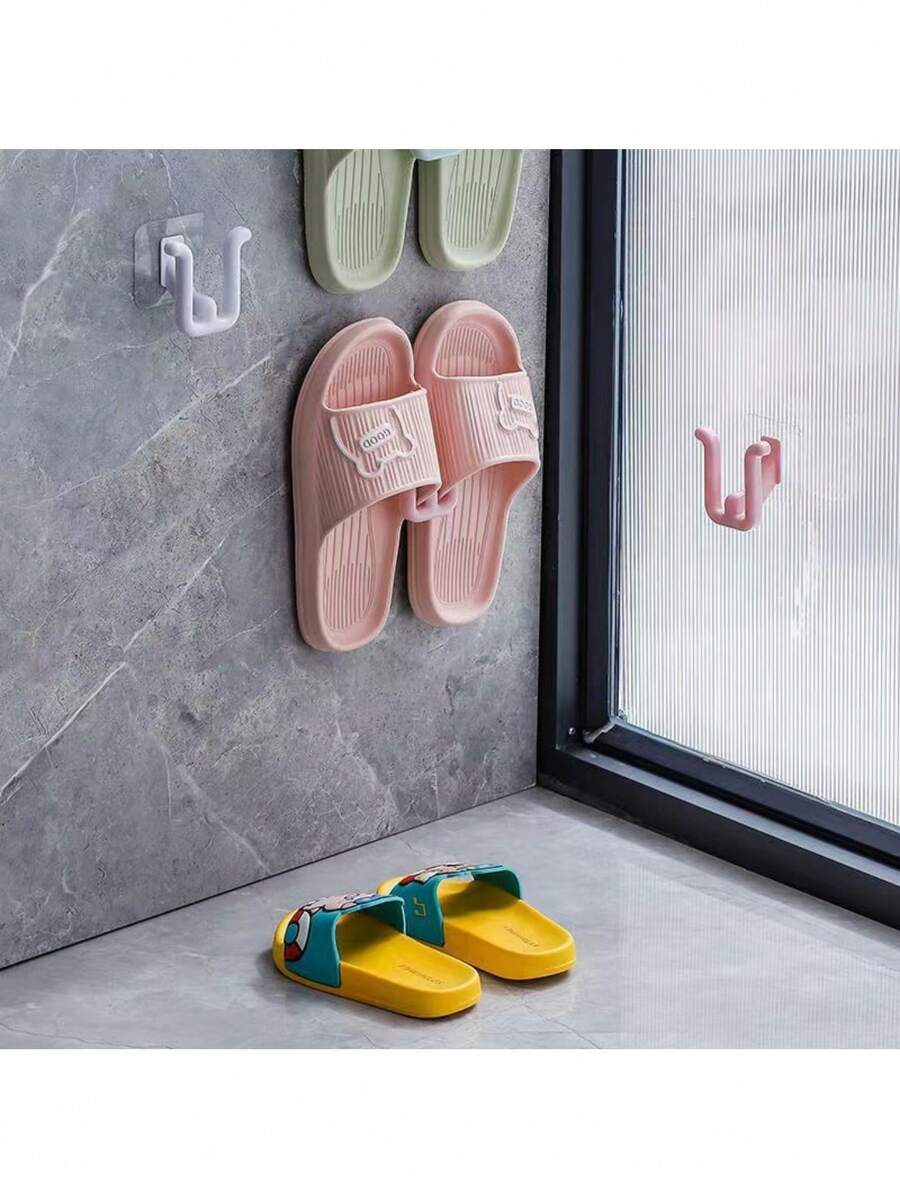 Kệ đựng đồ nhà tắm treo tường dễ lắp đặt, không cần khoan - Tiết kiệm không gian để đựng dép và các vật dụng cần thiết, được làm từ nhựa bền (Sản phẩm này chỉ thích hợp để gắn lên bề mặt gạch. Khi sử dụng, cần dán sản phẩm lên tường trong 24 giờ trước khi treo đồ lên). - Nhiều màu - Xem 1