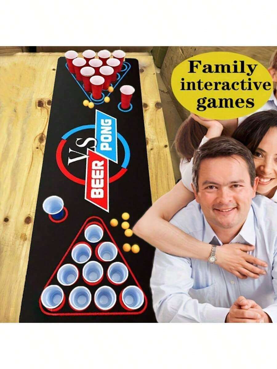 1 件全新啤酒乒乓球桌垫，适合成人派对、户外聚会、露营和后院娱乐饮酒游戏，非常适合圣诞节、万圣节、感恩节和新年，无需用电，不含啤酒乒乓球和杯子。