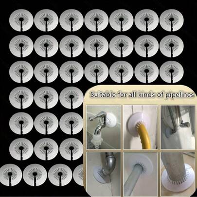 20 piezas Kit de reparación de tuberías, placas de parche para agujeros en la pared para una instalación fácil y rápida, cubiertas de ventilación de plástico montadas en la pared, adecuadas para válvulas de ducha, válvulas de ángulo, grifos, tuberías penetrantes - Accesorios decorativos para grifos de cocina