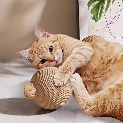 Extra Large Sisal Ball, Super Wear-Resistant Sisal Material (Various Colors Available), Hunting Ball, Pet Toy, Self-Entertainment Ga, Cat Teaser Wand, Dedicated Scratching Tool, Cat Scratching Supplies, Perfect Pet Gift.