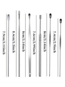 Herramienta de extracción de cerumen de acero inoxidable - Diseño de gancho en espiral, elimina el cerumen de manera segura y efectiva, apta para uso doméstico y profesional, herramienta de limpieza de cerumen | Herramienta de acero inoxidable | Herramienta de limpieza de cerumen duradera - Multicolor - Ver 8