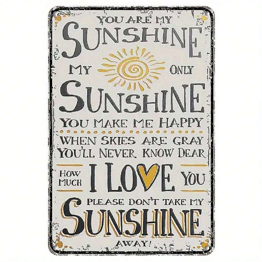 Tấm bảng kim loại in hình "Tình yêu ánh nắng" trang trí nhà cửa, mang đến vẻ đẹp ấm áp. - A - Xem 1