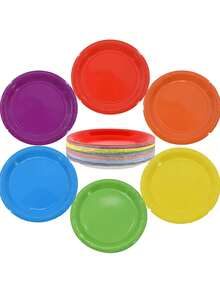 20pcs/10pcs/1pc Mini Colorful Paper Plates, Disposable Party Paper Trays, Large Capacity Disposable Round Dessert Plates, Thickened Solid Color Paper Plates, Table Decoration Party Supplies, Suitable For Birthday, Dinner, Wedding, Picnic, Baby Shower And All Occasions - A - View 6