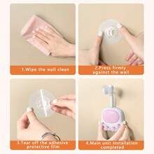 1个创意猫爪造型淋浴喷头支架，无需钻孔即可调节角度的淋浴支架，多角度淋浴喷头支架配件 - 貓爪款支架 - 查看 9