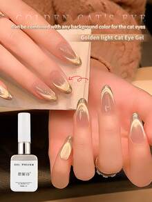 annies 0 Vernis à ongles gel œil de chat doré transparent, poudre magnétique fine, couleur riche, étincelante, longue tenue, gel UV à décollage facile pour nail art, 12ml 1 pièce/2 pièces - Multicolore - Voir 12