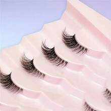 LIMEIKAI 7 Pairs/Set False Eyelashes, Semi-Transparent Lash Design, Lengthening Lashes, Natural Look, Suitable For Party And Club - Black - View 9