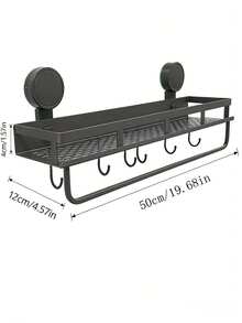 1 pieza Estantería de ducha montada en la pared a prueba de óxido con ventosas - Organizador de ducha flotante de gran resistencia con barra para toallas, estantería de almacenamiento para el baño que ahorra espacio para champú, jabón y accesorios - Multicolor - Ver 13