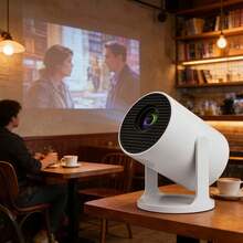 Minipoyector de video GAWFOLK 4K 1280x720P Android 11 con WiFi de banda dual, proyector para teatro en casa portátil con control remoto - Ver 8