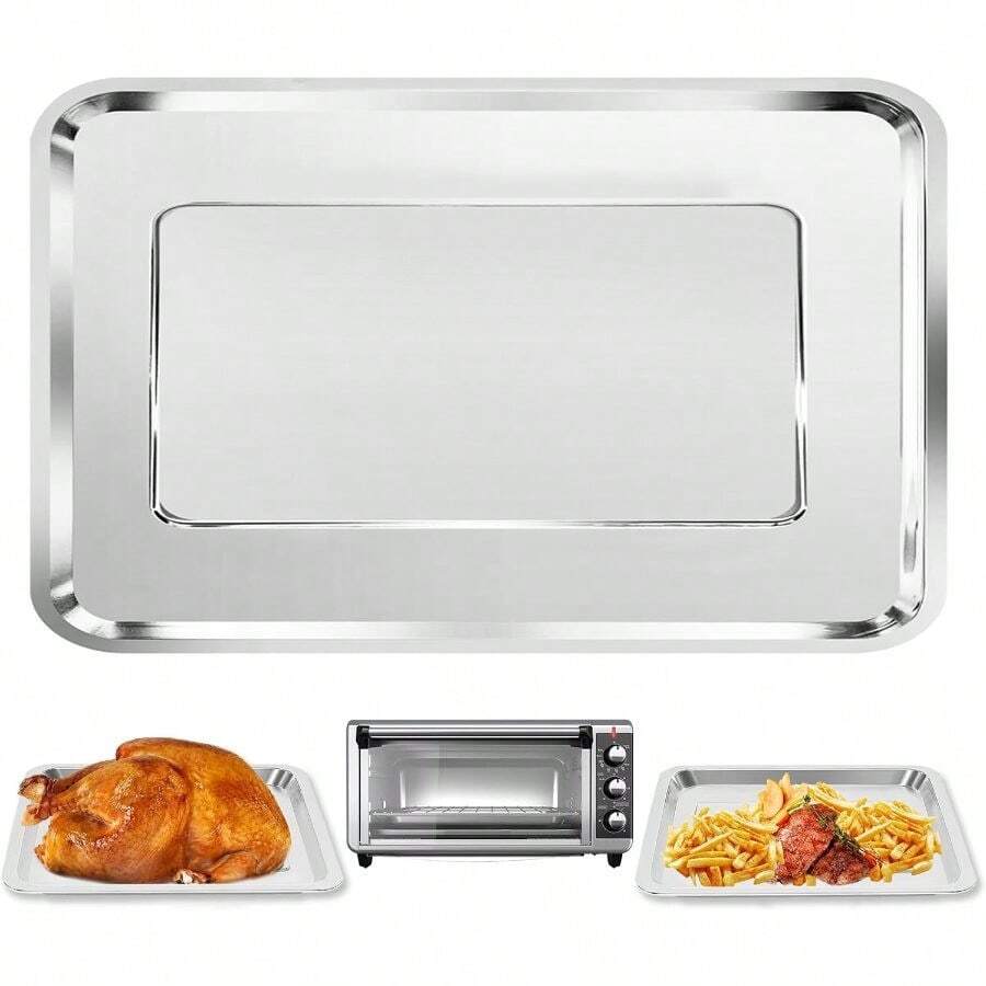 Convection Toaster Oven Parts BLACK DECKER 8 Slice Wide Convection Toaster Oven, 14.6*8.8 IN Grill Pan Grill Plate Rack Tray Crisper Plate Accessories - 經典銀(430 級) - 查看 1