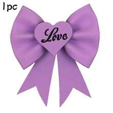 6pcs Red, Pink, Purple Heart Shaped Bow Decorations, Suitable For Mother's Day, Wedding, Anniversary Party, DIY Bouquet, Gift Packaging - Multicolor - View 10