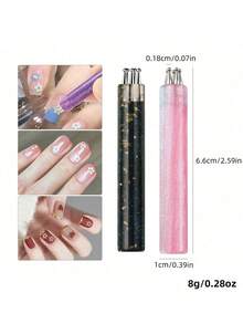 5-In-1 Nail Art Dotting Pen Tool Set, Nail Painting Brushes, Multi-Head Dotting Pens, Suitable For Polka Dots, Petal Patterns DIY Nail Art Tools - Multicolor - View 10