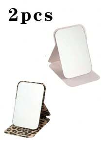 4pcs Folding Makeup Mirror, Portable Handheld Mirror, Minimalist, Suitable For Dorm Desk, Room Decor, Vanity, Bedroom, Makeup Accessories, Mini Mirror, Christmas Gift, Cosmetics, Makeup Tools, Women Gift, Travel Essential, Back To School - Multicolor - View 35