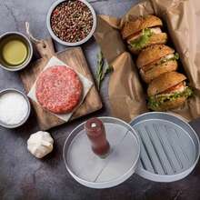 1pc Non-Stick Burger Press Mold | Beef, Cheese, Vegetable Burger Maker, Includes 100 Sheets Of Silicone Paper, Suitable For Grilling, Frying And Baking - Multicolor - View 8