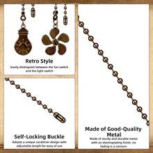 Ceiling Fan Pull Chain Set, 4 Pieces Bulb And Fan Pattern Pull Chain Extension, 12 Inch Chain Extender With Ball Chains Connector - Five-blade Fan - View 4