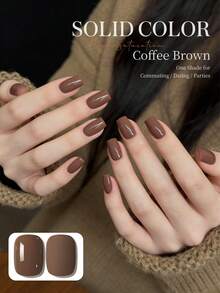 1 Bottle 40ml Coffee-Color Semi-Permanent Nail Polish Gel, Removable UV LED Nail Gel Polish, Nail Art Supplies, DIY Home & Salon Decoration - Mocha Brown - View 4