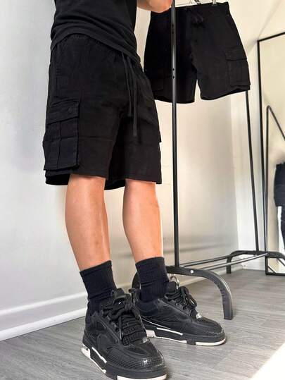 Cargo Denim Shorts, Multi-Pocket Denim Shorts, Straight Leg 5-Inch Inseam Shorts, Cotton Ripped Denim Shorts, Casual Streetwear Jeans, Versatile For Daily Commute And Summer Wear