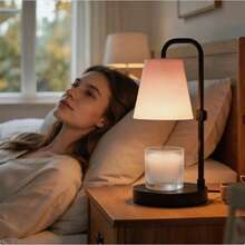 1 Pack Adjustable Height Wax Melter Lamp With Timer & Dimmer, Frosted Eye-Caring Shade, Sturdy Metal Base Home Ornament, Stylish Aromatherapy Decor Light For Anniversary Presents, Wedding Favors, Thanksgiving Day, New Year Holiday And Daily Gifting - 美規A型插(110-127V) - 查看 6