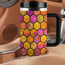 He-Lluva Boss And Haz-Bin Hotel 40oz Insulated  Tumbler With Handle And Straw Lid, 18/8 Stainless Steel Vacuum Travel Mug, Leak-Proof Reusable Water Bottle, Car Cup Holder Friendly For Gym, Work, And Outdoor Travel - black - 查看 6