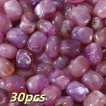 30 piezas de 13*10mm Cuentas sueltas asimétricas de aspecto de piedra acrílica de color mezclado, para hacer pulseras, collares, aretes, cadenas de teléfono, joyería y accesorios de manualidades de moda - perlas atenuadoras - Ver 20