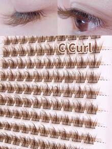 Lvcheryl DIY 5D 蓬松棕色簇状假睫毛，蓬松单根睫毛，长度10-12mm混合，自然逼真，可重复使用的半截假睫毛，适合日常佩戴，新手也能轻松上手。 - C - 查看 8