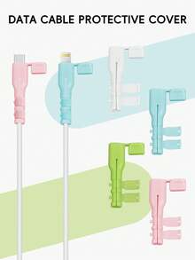 Silicone Data Cable Protective Cover - With Dust-Proof Cover And Anti Breakage Charging Cable Protective Cover Suitable For IPhone/Android - Multicolor - View 1