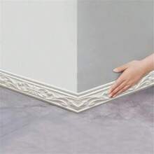 1 Roll 3.14" X 90.55" Self-Adhesive Baseboard Trim, Door Frame Molding, Wall Decor Baseboards For Wall Protection And Home Decoration - A - View 7