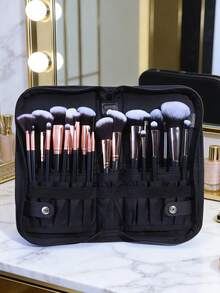 Túi đựng cọ trang điểm 23 ngăn, màu đen, dung tích lớn, tiện dụng khi đi du lịch, hộp đựng đồ trang điểm, dụng cụ trang điểm chuyên nghiệp, có thể gấp gọn (Không bao gồm cọ trang điểm) - màu đen - Xem 8