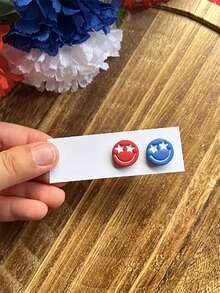 Patriotic Clay Cutter Set, 1/2/7Pcs Polymer Clay Cutters, DIY Craft Tool For 4th Of July Clay Jewelry Making - Pink - View 7