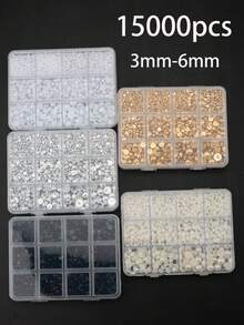 10,000-12,000pcs Colorful Crystal Rhinestone Set, 3mm Mixed Size Resin Gems, Suitable For Crafting, DIY, Cup, Shoes Decoration - 3mm-6mm - View 10