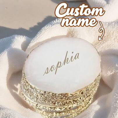 Asymmetrical Resin Coasters With Gold Rim, Customizable Text/Name, Gold Rim Wedding Favors, Jewelry-Colored Decorative Trays Suitable For Bridesmaids, Decorative Trays Suitable For Weddings, Festivals And Restaurants