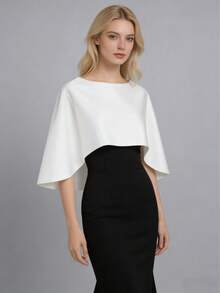 Khăn choàng satin trắng mới, kiểu dáng tối giản, thanh lịch, phù hợp cho nhiều dịp như đám cưới, dạ hội, tiệc tùng, cosplay và các sự kiện theo chủ đề. - trắng - Xem 6