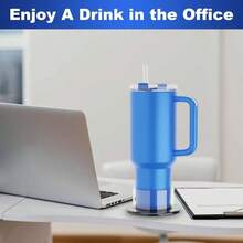 Cup Drink Holder 30/40oz Tumbler With Handle IceFlow 20/30oz, Drink Coaster With Anti - Slip, Anti - Spill Table And Desk Cup Holder Fits Most Bottles Under 3.35 InchNot Include Cup - 白色 - 查看 5