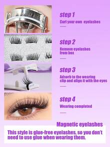2 Pairs Magnetic False Eyelashes, Natural Look Eyelash Extension, Soft & Glue-Free, Beginner Friendly - View 9