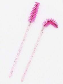 Bộ 50 cọ chải mi dùng một lần màu đỏ hồng, dụng cụ uốn mi pha lê, lược chải mi lấp lấp lánh, bộ dụng cụ trang điểm mini - Nhiều màu - Xem 4