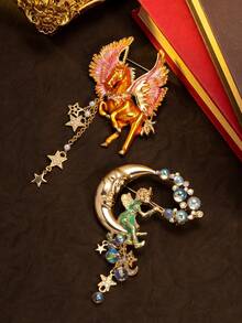 A Vintage-Style Unique Exaggerated Sparkling Luxury Brooch, Suitable As A Gift For Valentine's Day And Mother's Day, Recommended For Daily Wear, Parties, And Celebrations - Multicolor - View 2